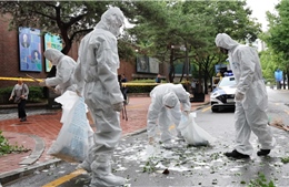 Video hiện trường vụ bóng bay chở rác rơi gần Văn phòng Tổng thống Hàn Quốc