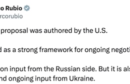 Tuyên bố mới nhất của Ngoại trưởng Mỹ về kế hoạch hòa bình Ukraine