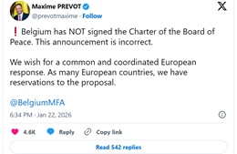 Bỉ đính chính tuyên bố của Nhà Trắng về Hội đồng Hòa bình