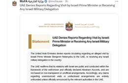UAE bác bỏ thông tin về chuyến thăm bí mật của Thủ tướng Israel