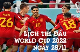 Lịch thi đấu World Cup 2022 ngày 28/11: Tây Ban Nha dồn ‘Cỗ xe tăng’ Đức vào thế chân tường