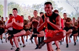 Lính Mỹ học võ Muay Thái trong tập trận Hổ mang Vàng 2023