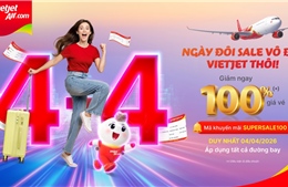 Vietjet giảm 100% giá vé mừng ngày đôi 4/4