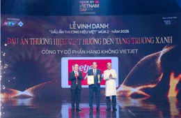 Vietjet được vinh danh 'Dấu ấn Thương hiệu Việt hướng tới tăng trưởng xanh'