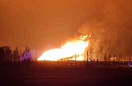 Video đường ống dẫn khí ở Baltic nổ như cầu lửa, bùng đám cháy dữ dội
