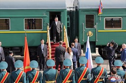 Chủ tịch Triều Tiên Kim Jong-un đến thành phố Komsomolsk-on-Amur của Nga