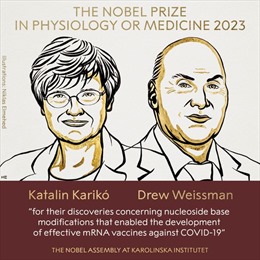 Giải Nobel Y học 2023 gọi tên Chủ nhân giải thưởng VinFuture
