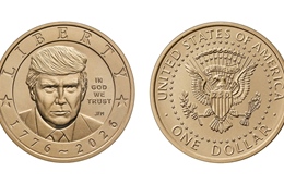 Mỹ phát hành đồng xu kỷ niệm 1 USD in hình Tổng thống Trump