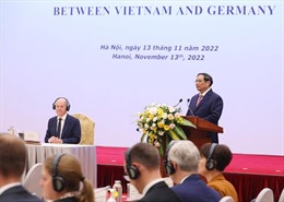 Thủ tướng Chính phủ Phạm Minh Chính và Thủ tướng Đức Olaf Scholz đồng chủ trì Hội nghị với doanh nghiệp Việt Nam - Đức 