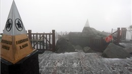 Tuyết bất ngờ rơi trắng trời trên đỉnh Fansipan, Sa Pa