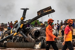 Rơi trực thăng quân sự tại Indonesia làm 9 người bị thương vong 