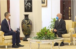 Đại sứ Vũ Quang Minh yết kiến và chào từ biệt Quốc vương Campuchia