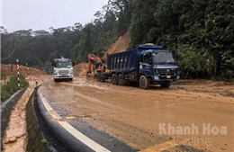 Cảnh báo hạn chế lưu thông qua đèo Khánh Lê trên tuyến Quốc lộ 27C