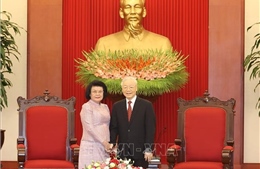 Tổng Bí thư Nguyễn Phú Trọng tiếp Chủ tịch Quốc hội Vương quốc Campuchia  