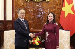 Quyền Chủ tịch nước Võ Thị Ánh Xuân tiếp Đại sứ Nhật Bản chào từ biệt