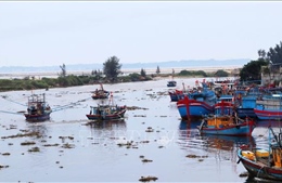 Cửa biển ở Quảng Ngãi bị bồi lấp khiến tàu thuyền khó ra vào