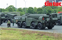 Các khối diễu binh và dàn khí tài cơ động về Quảng trường Ba Đình
