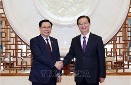 Chủ tịch Quốc hội Vương Đình Huệ tiếp Bí thư Tỉnh ủy Vân Nam (Trung Quốc)