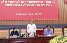 Đoàn Kiểm tra, giám sát của Bộ Chính trị, Ban Bí thư làm việc với Ban Thường vụ Đảng ủy Viện Kiểm sát nhân dân tối cao