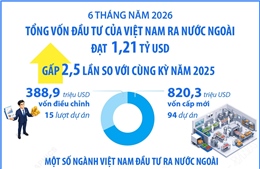Sáu tháng năm 2026: Đầu tư của Việt Nam ra nước ngoài đạt 1,21 tỷ USD