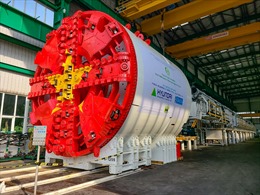 Cận cảnh cỗ máy đào hầm Metro Nhổn-ga Hà Nội nặng nghìn tấn mới