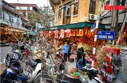 Phố Hàng Mã đa dạng đồ trang trí đón Tết Nguyên đán Nhâm Dần 2022