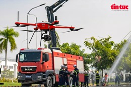 Hà Nội: Huy động  flycam, rô bốt và chó nghiệp vụ trong diễn tập phòng cháy 2023
