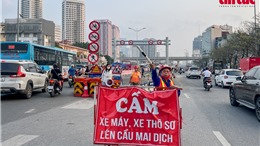 Hà Nội cấm xe đạp, xe thô sơ, đi bộ trên 2 cầu vượt Mai Dịch mới xây dựng