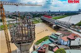 Ảnh 360 độ: Nhà thầu cầu Đuống mới &#39;nằm im&#39; chờ mặt bằng