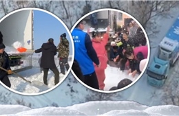Cảm động câu chuyện chở tuyết đến cho trẻ em có hoàn cảnh đặc biệt ở Trung Quốc