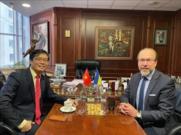 Đại sứ Nguyễn Hồng Thạch làm việc với Phòng Thương mại và Công nghiệp Ukraine