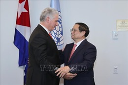 Thủ tướng Phạm Minh Chính hội kiến Bí thư thứ nhất, Chủ tịch Cuba Miguel Díaz-Canel