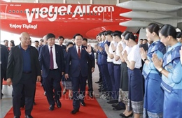 Chủ tịch Quốc hội Vương Đình Huệ dự Lễ ký kết hợp tác giữa Vietjet Air và Lao Airlines 