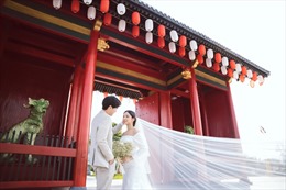 Ngất ngây bộ ảnh cưới đẹp như mơ tại vườn Nhật Bản Vinhomes Smart City