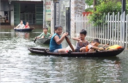 Mực nước sông Bùi giảm nhẹ, huyện Chương Mỹ giảm 1 thôn bị ngập