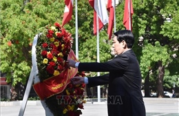 Chủ tịch nước đặt hoa tại Đài tưởng niệm Anh hùng giải phóng dân tộc Chile Bernardo O’Higgins