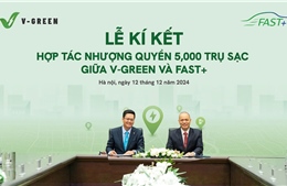 V-GREEN hợp tác Fast+ triển khai 5.000 trụ sạc đến hết năm 2025