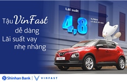 Ngân hàng Shinhan ưu đãi vay mua ô tô điện VinFast chỉ từ 4,8%/năm