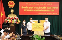 Tập đoàn T&T Group và Ngân hàng SHB  tặng 150.000 bộ kit xét nghiệm nhanh cho tỉnh Hải Dương