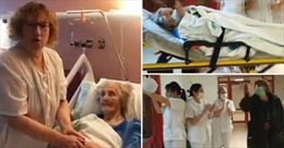 Y bác sĩ Tây Ban Nha xếp hàng vỗ tay mừng cụ bà 101 tuổi đánh bại COVID-19