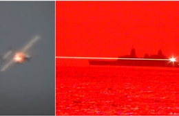 Xem vũ khí laser mạnh nhất của Hải quân Mỹ hạ gục drone trên biển