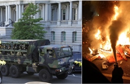 Xe Vệ binh Quốc gia Mỹ tràn ngập mọi ngóc ngách thủ đô Washington