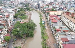 Cận cảnh &#39;nút thắt cổ chai&#39; khiến trạm bơm nghìn tỷ &#39;khát nước&#39; dù Hà Nội ngập trắng