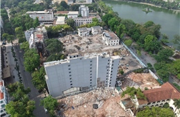 Mặt bằng công viên 2,4 ha ven hồ Hoàn Kiếm dần lộ diện sau 5 tháng giải phóng mặt bằng