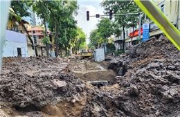 Đại công trường chống ngập vẫn ngổn ngang giữa trung tâm Hà Nội