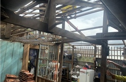 Dông lốc tại An Giang khiến hàng chục căn nhà bị tốc mái