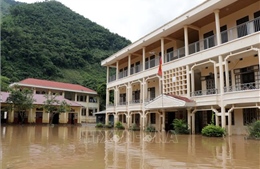 Lần thứ 2 trong vòng một tuần, Trường THCS Tạ Khoa ở Sơn La bị ngập nặng