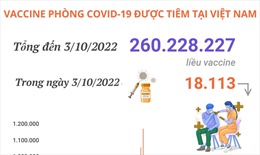 Hơn 260,22 triệu liều vaccine phòng COVID-19 đã được tiêm tại Việt Nam