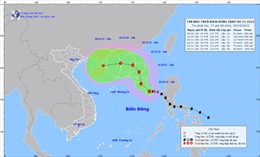 Tâm bão số 7 trên vùng biển phía Đông khu vực Bắc Biển Đông