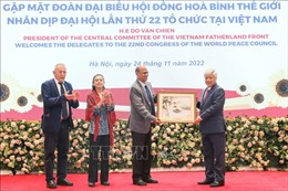 Ủy ban Trung ương MTTQ Việt Nam gặp mặt Đoàn đại biểu Hội đồng Hòa bình thế giới